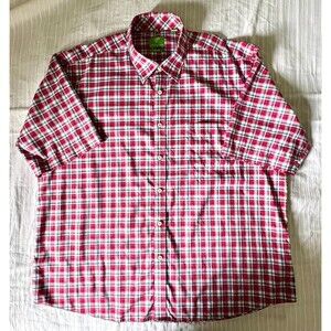 Forsyth of Canada Men’s Short Sleeve Button-Down Shirt - Red Plaid - Size 2XL